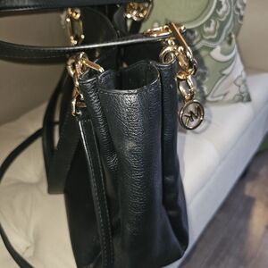 Michael Kors  Leather Handbag with Gold Accents